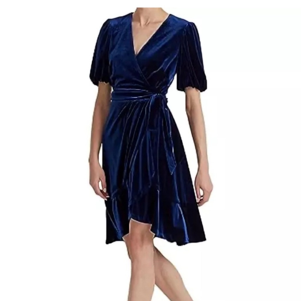 Ralph Lauren velvet wrap Deep Blue Dress 4‎